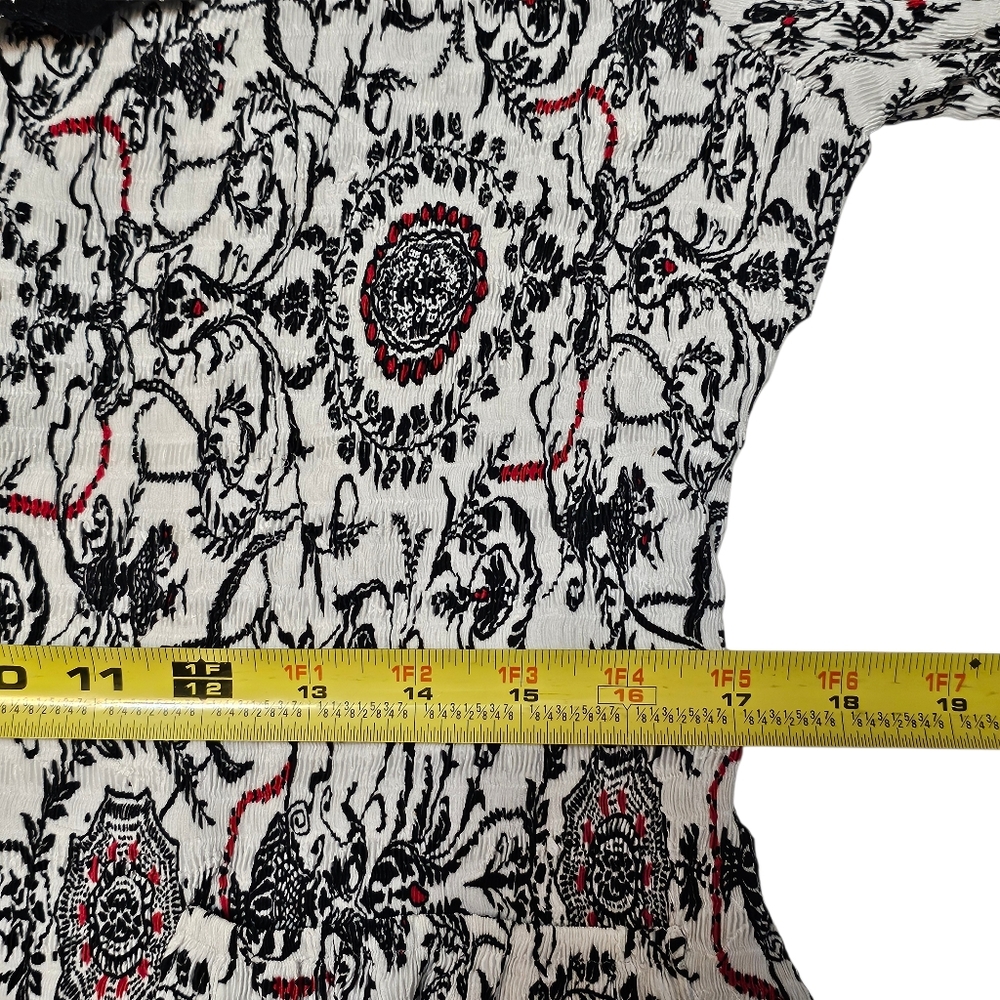 Alberto Makali Boho Lace Trim Medallion Jacket Crinkle Knit Art-To-Wear Y2K XL - Picture 12 of 15